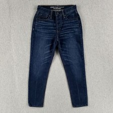 American Eagle Sz 0 Vintage Hi Rise Jean Button Fly Dark Stone Wash Retro