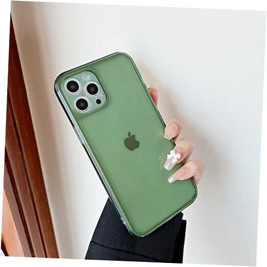 Case for iPhone 14 Pro 6.1 inch,Clear Soft Silicone Bumper Protective Green
