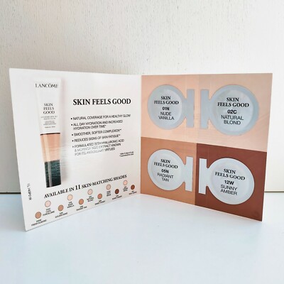 Lancome Skin Feels Good Hydrating Skin Tint Foundation 4 shades tester, BrandNEW