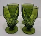 Vintage Anchor Hocking Georgian Honeycomb 10 Oz Avocado Green Tumbler 5 1/2"