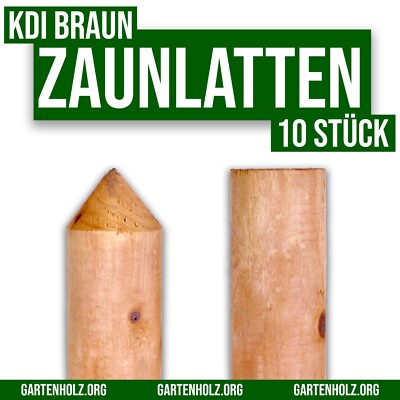10 STÜCK Zaunlatten Latte Staketenzaun Jägerzaun Zaunbrett halbrund 60-150 cm KD