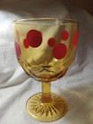 Vintage 1960’s Goblet Glass Amber with Red Polka Dots — photo 2