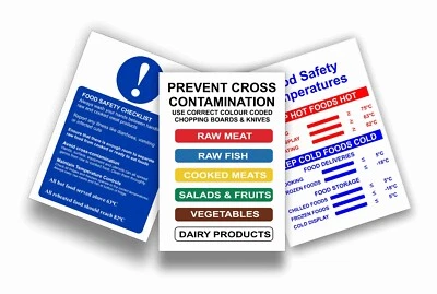 TERMINAL SIGNS Food Safety Signs For Catering Commercial Kitchen Food Production