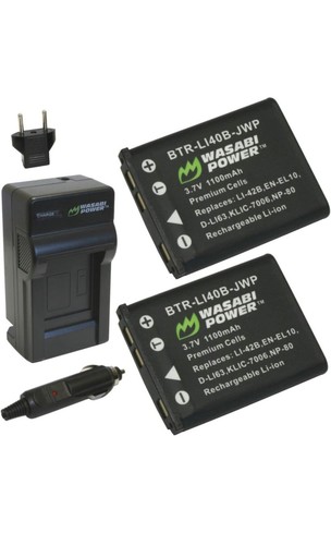 Wasabi Power Battery (2-Pack) and Charger for Fujifilm NP-45, NP-45A, NP-45B - Picture 2 of 3