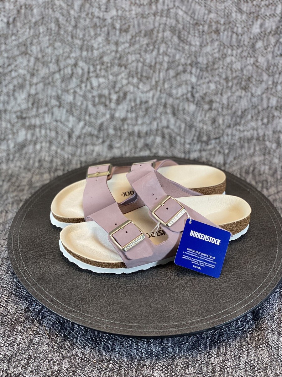 Birkenstock Arizona Sandal Size 38 / 7 Narrow Lilac Nubuck Slide