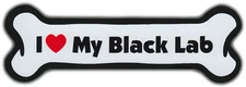 Dog Bone Magnet: I Love My Lab (Black) | For Cars, Refrigerators, More
