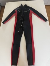 Seaskin Full Wetsuit Men Size 16 Black Red Back Zip Surf Dive Suit 3/2mm
