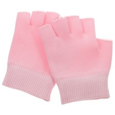 1 Pair Pink Elastic Gel Gloves Cotton Spandex Moisturizing Fingerless Gloves