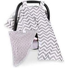 Carseat Canopy Gray White Chevron