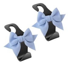 2 Pack Bow Car Purse Hook Car Bag Hooks Car Hooks for Purses and Bags Blue Bow