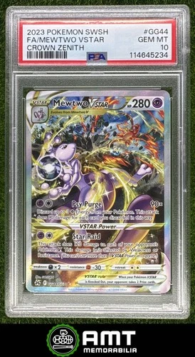 Mewtwo VSTAR PSA 10 2023 Pokemon Sword Shield Crown Zenith Galarian GG44/GG70 34
