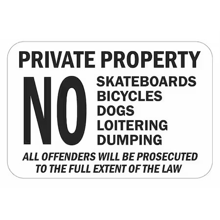 Lyle T1-1749-Dg_18X12 Warning Sign, 12 In H, 18 In W, Aluminum, Horizontal