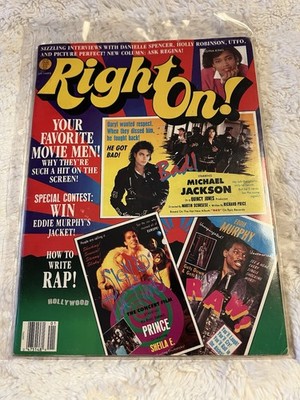Vintage Right On Magazine January 1988 Featuring MJ Eddie Murphy & Prince ￼