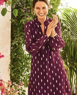 Lilly Pulitzer Shea Silk Dress Cabernet Berry Metallic Diamond Clip Size 8