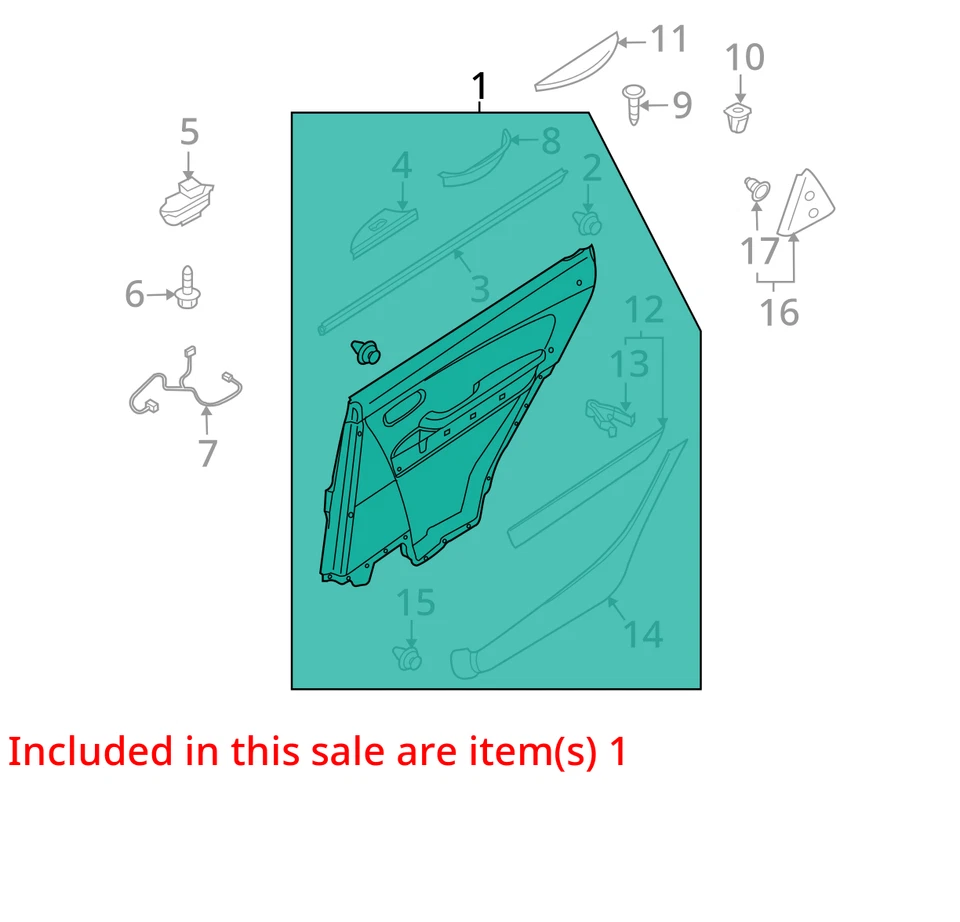 Compatível com 2010 2011 2012 MAZDA CX9 painel traseiro LH acabamento da porta do motorista couro areia fabricante de equipamento original - Imagem 4 de 4