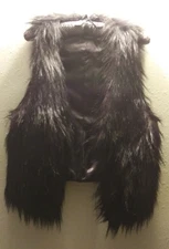 Wet Seal Black Faux Fur Leather Vest