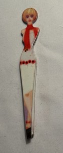 Vintage Lady Figure Ladies Tweezers Slanted Tip