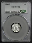 1945 S Full Split Bands Mercury Silver Dime 10C CACG MS 66 FB CAC - Mercury Dime