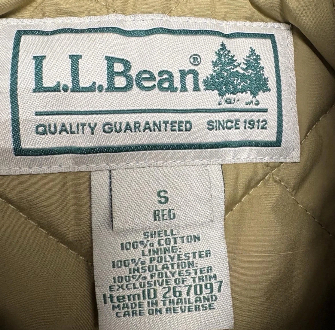 Vintage L.L.Bean Field Canvas Barn Jacket Mens Small Olive Green Brown image 2