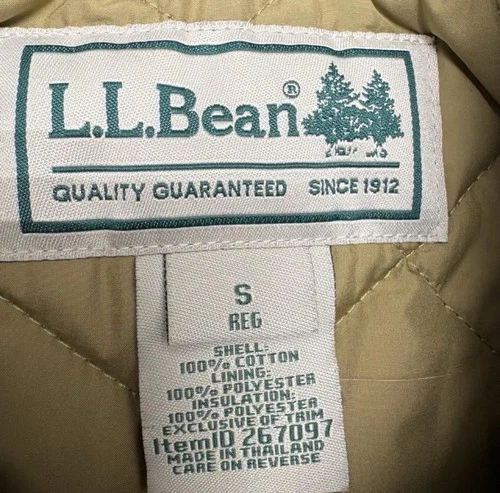 Vintage L.L.Bean Field Canvas Barn Jacket Mens Small Olive Green Brown image 2