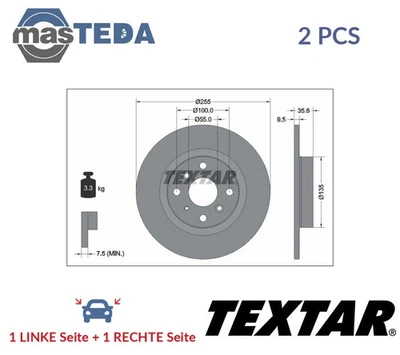 92338203 BREMSSCHEIBEN SATZ HINTEN TEXTAR 2PCS NEU OE QUALITÄT - Bild 1 von 4