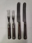 New ListingVintage CIVIL WAR ERA Pewter inlaid untensils 2 forks 2 knifes