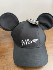 Disney Parks Mickey Mouse Ears Adult Snapback Black Baseball Cap Hat Jerry Leigh