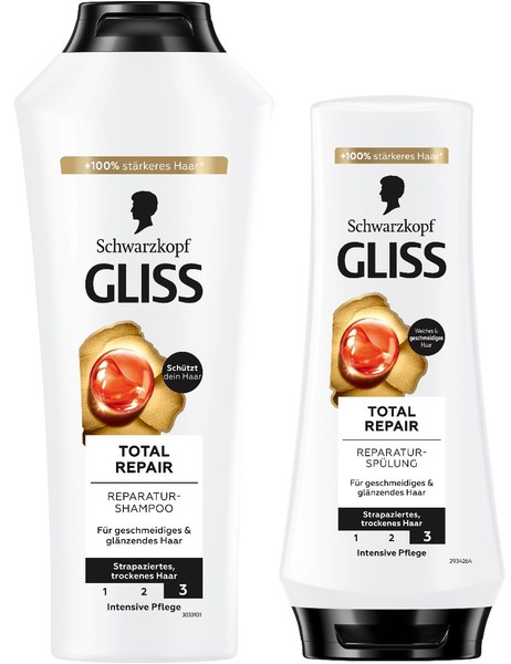 Gliss Shampoo Total Repair 400Ml & SpüLung 200Ml-image