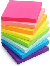 8-Pack Vibrant 3x3 Sticky Notes - Self-Stick Multi-Color Notepads for Organizing