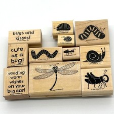 Stampin' Up Bugs And Kisses Stamps Insects Snail Grasshopper Dragonfly 2006