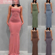 Women Dress Maxi Dress Long Sleeve Bodycon Pullover Sexy Sleeveless Backless