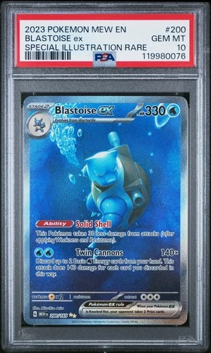 2023 POKEMON MEW EN-151 SPECIAL ILLUSTRATION RARE #200 BLASTOISE EX PSA 10