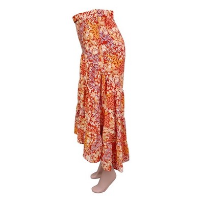 Francescas Mi Ami High Low Skirt Size Small Orange Paisley Print 