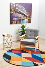 Modern Circle Hand-Tufted Pure Woollen Smooth  Anti-Skid Carpets for Bedroom