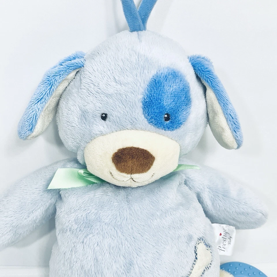 Prestige Baby Blue Puppy Dog 毛绒音乐婴儿床拉手 12 英寸摇滚再见婴儿测试 — 第 2/4 张图片