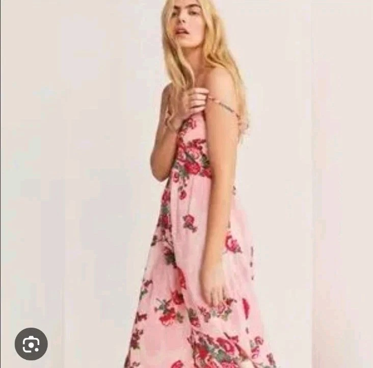 EUC LoveShackFancy Faraday Pink Floral Desert Cotton Midi Maxi Dress (L) #0601 - Image 3 of 4