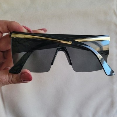 Versace 2254 Shield Sunglasses Black Gold Metal Lens  display picture 1