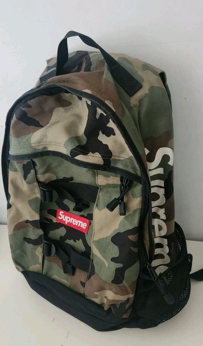 SS14 Supreme Camo Backpack Woodland Cordura Fabric Bag Vintage