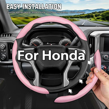 Leather Pink Car 3pcs Segmented Steering Wheel Cover For All Honda Accord