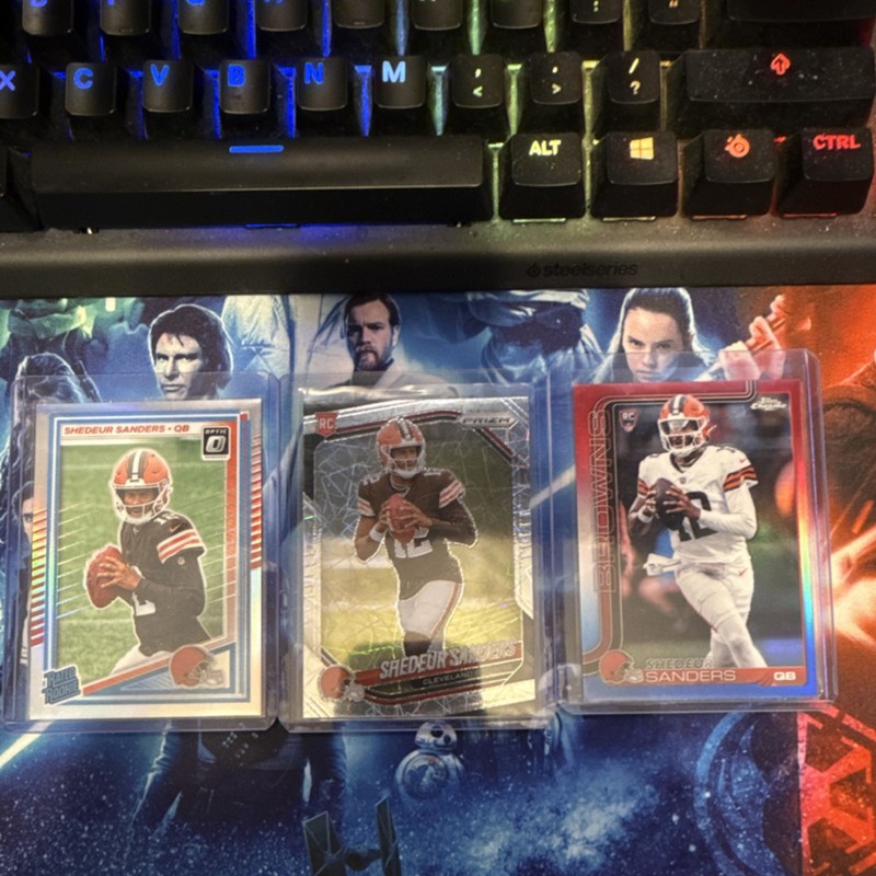 Panini Shedeur Sanders Cleveland Browns 2024 Rookie 3 Card Lot Optic Prizm