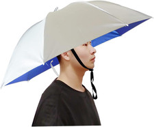 Umbrella Hat 37In Foldable Hands Free Sun Rain Uv Protection Fishing Outdoor