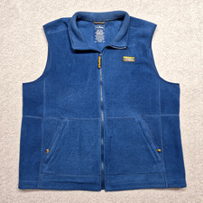 LL Bean Sweater Fleece Vest Mens 2XL Blue Full Zip Outdoor Hiking Gilet Jacket