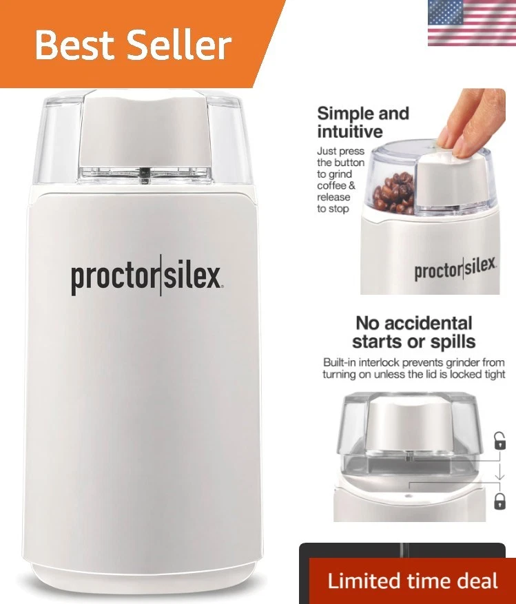 Electric Coffee Grinder for Beans, Spices and More, Stainless Steel Blades, 1...