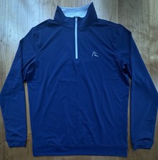 Rhoback Performance Quarter Zip Pullover Blue Athletic Golf Stretch Lightweight