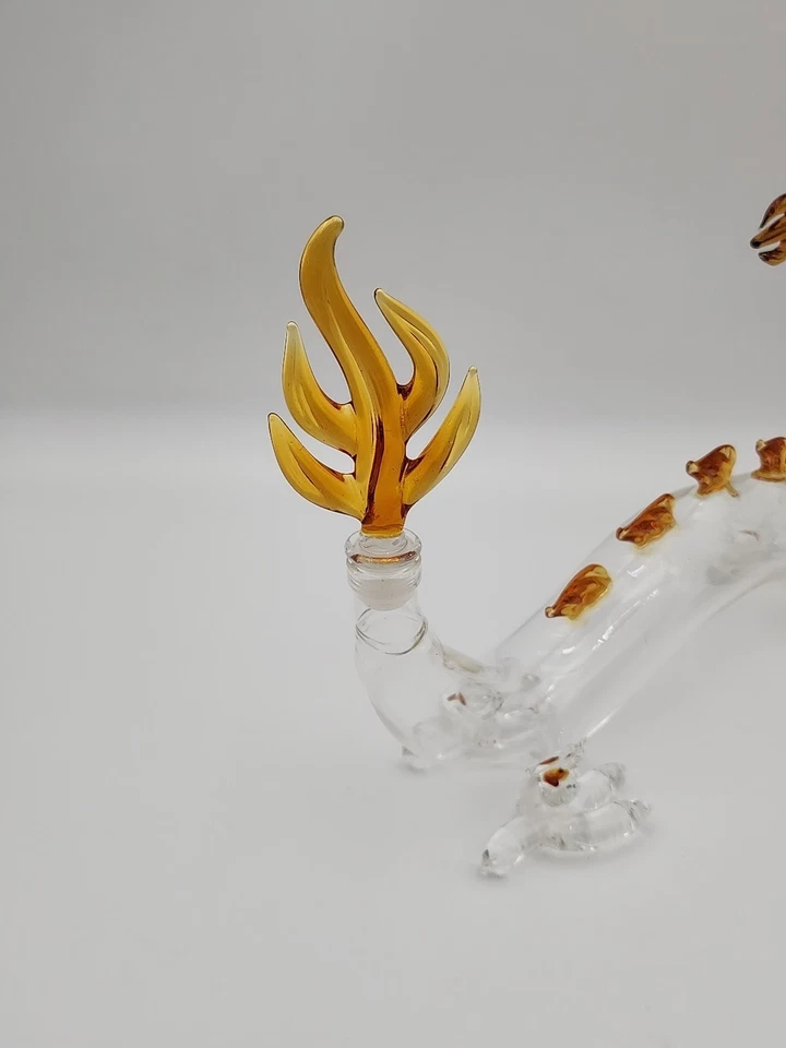 Handblown Glass Bar Art Dancing Dragon Drinking Whiskey Wine Decanter - Image 4 of 4