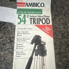 AMBICO 54" Deluxe Video/Photo Tripod Pan/Tilt Head Quick-Release Aluminum