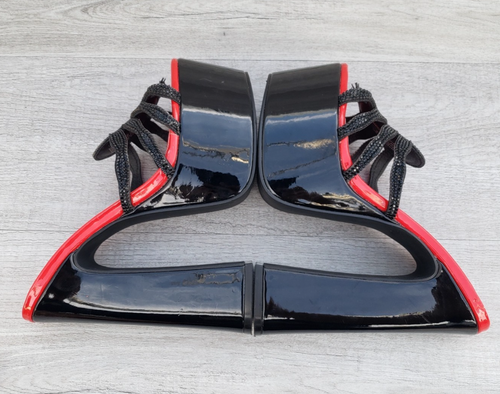 YRU x Elvira Spider Bomba Tacones Plataforma Gótico Rojo Negro Talla 6.5 - Imagen 10 de 23