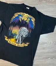 Vintage 90s ZIP Wolf T-Shirt Size L (Pit-to-Pit 19.5”) Black Graphic Tee