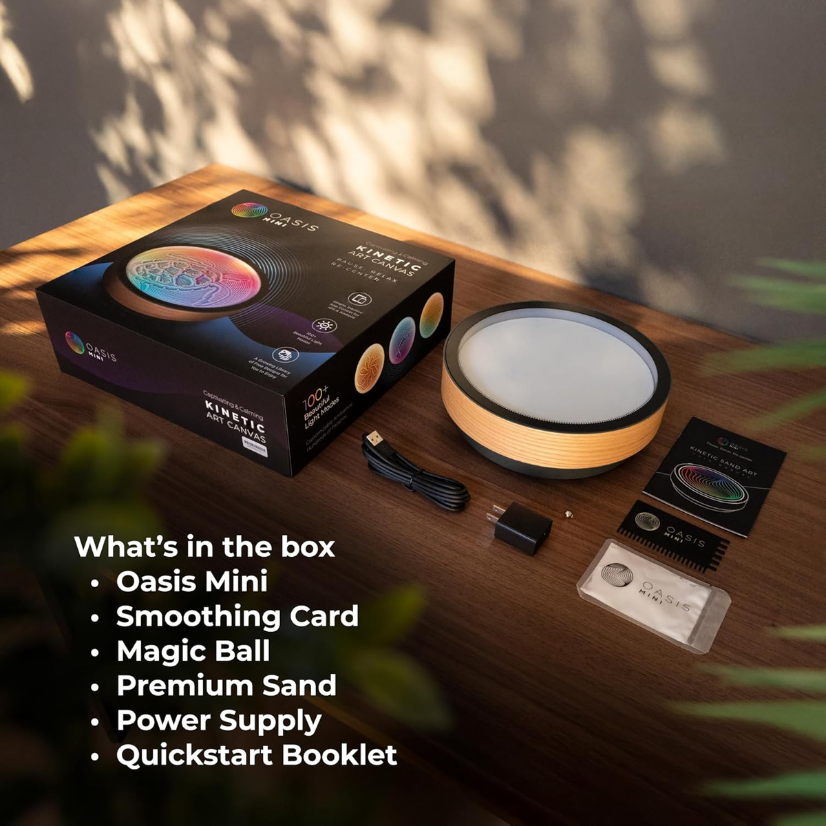 Oasis Mini Kinetic Sand Art, Real Bamboo, Zen Stress Relief, Ios