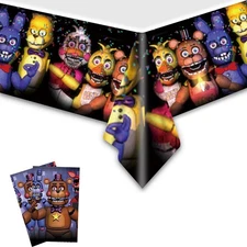 2Pcs Five Nights Tablecloth Disposable Tablecover Birthday Party Supplies and...